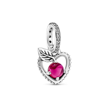 Hot Pink Murano Glass Charm Bead For 925 Bracelet Pendant