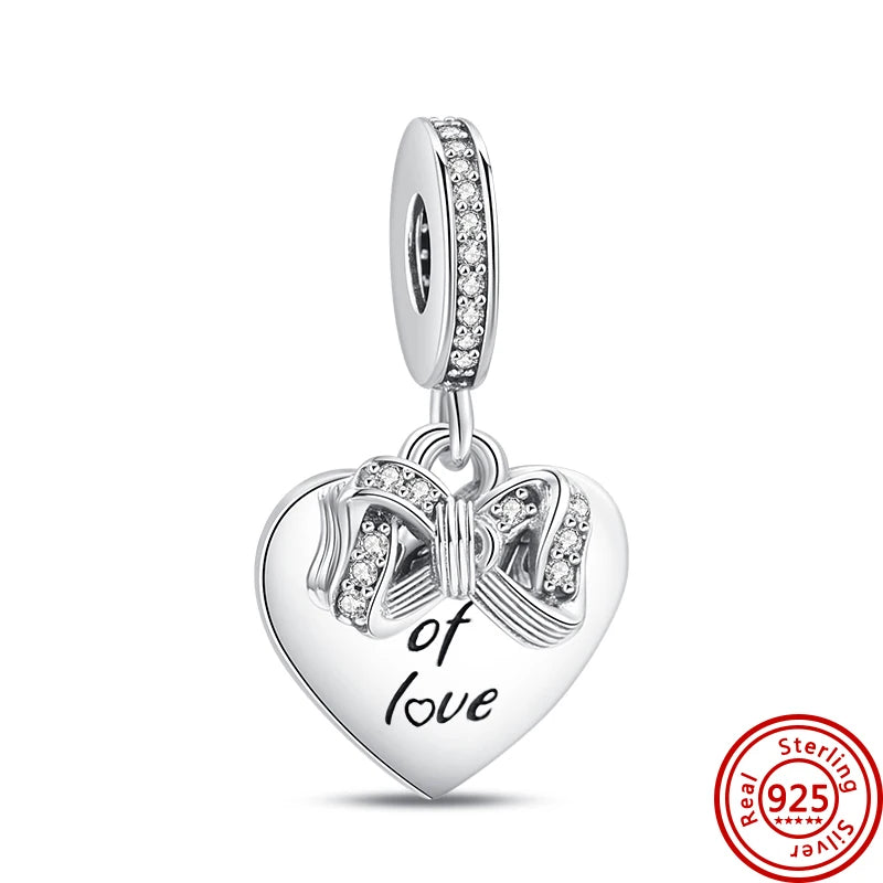 925 Silver Lucky Crown Butterfly Heart Family Tree Beads