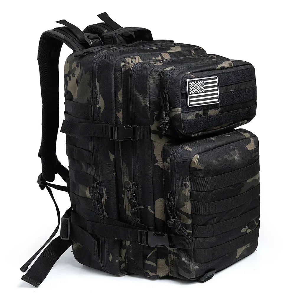 45L Large Capacity Tactical Backpacks for Men and Women Black Camo