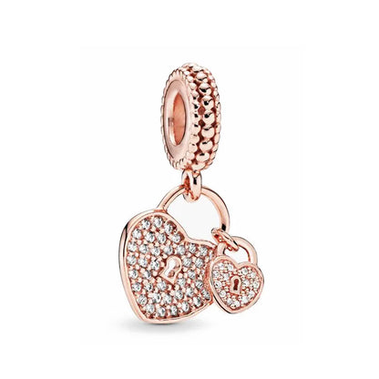 European Mother's Day Key Lock Tower Family Tree DIY Charm Bead for 925 Sterling Silver Bracelet Necklace Jewelry for Women