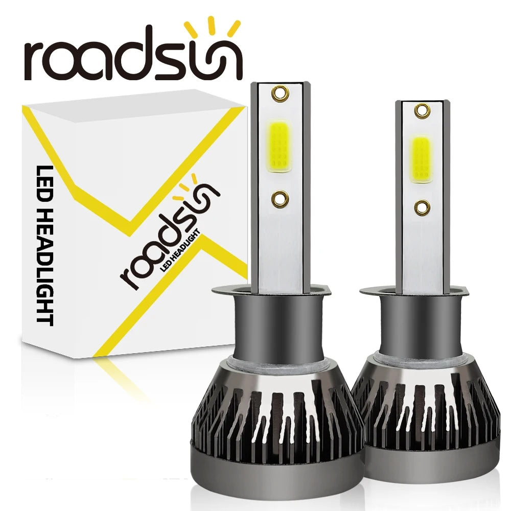 Ultra-Bright 140W LED Car Headlight Bulbs 6000K White COB Technology Pack of 2