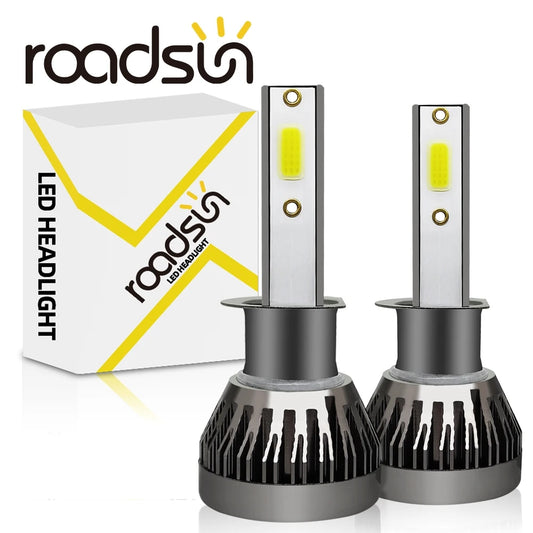 Ultra-Bright 140W LED Car Headlight Bulbs 6000K White COB Technology Pack of 2