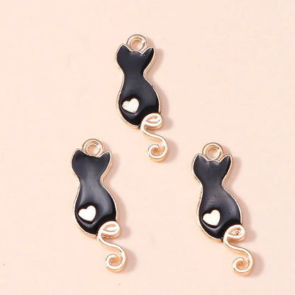 10 Pieces Mixed Cute Animal Charms Enamel Butterfly Cow Snail Cat Rabbit Deer Pendants for DIY Jewelry Making