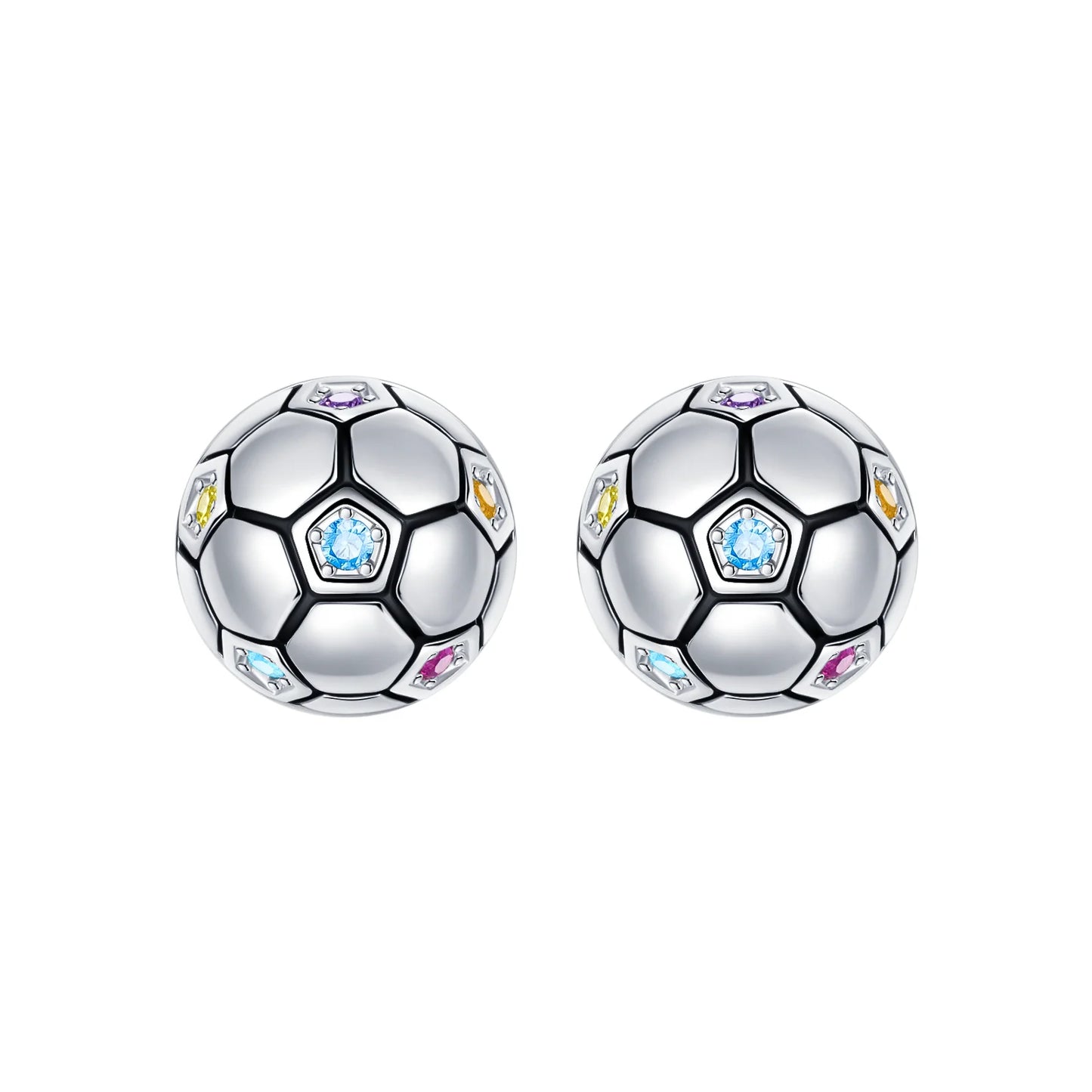 Original 925 Sterling Silver Sports Ball Charms Earrings Beads Pendants for Bracelet Necklace Jewelry Gift
