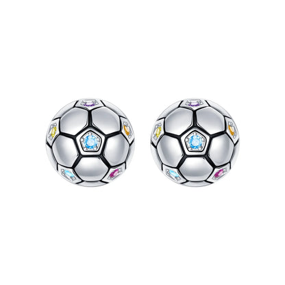 Original 925 Sterling Silver Sports Ball Charms Earrings Beads Pendants for Bracelet Necklace Jewelry Gift
