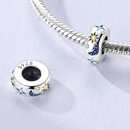 Sterling Silver Cat and Flower Heart Charm for DIY Bracelet Jewelry KTC1657