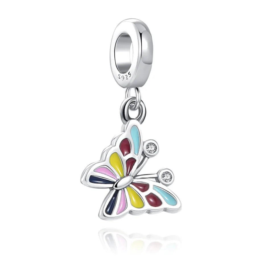 Yinyang Flower Clover Pendant 925 Silver Amulet for Bracelets DIY Jewelry Gift B1234