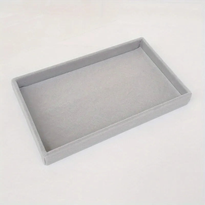 Velvet Jewelry Display Tray Exquisite Portable Organizer for Rings Earrings and Necklaces