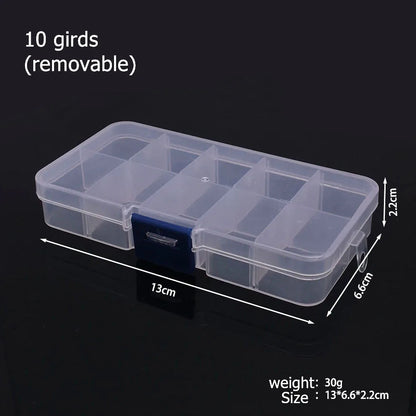 Ultimate Jewelry Organizer 6-32 Compartment Plastic Storage Box with Dividers for Beads and Crafts 10 grids removable