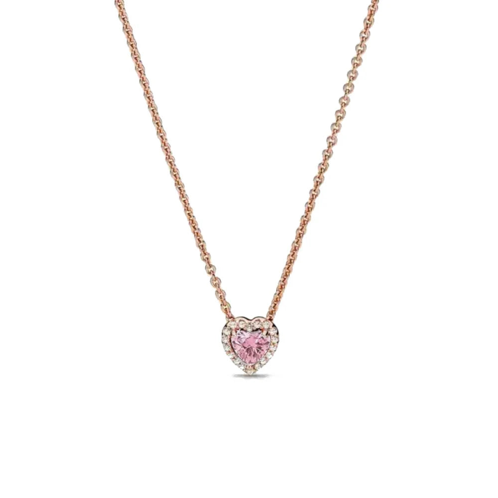 Zircon Love Heart Pendant Necklace Top Rated DIY Jewelry Charm for Women B5768