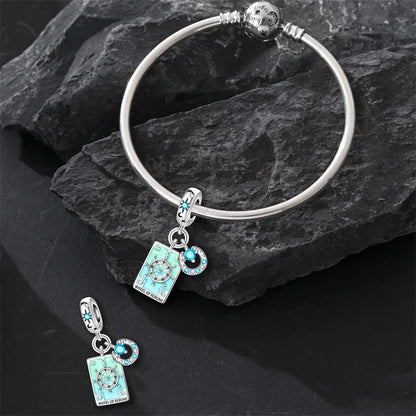 925 Sterling Silver Tarot Hourglass Bead Charm For Bracelet