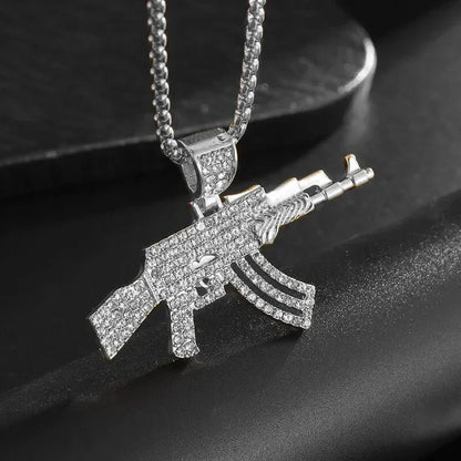 Cubic Zirconia Hip Hop XO Pendant Necklace for Men and Women