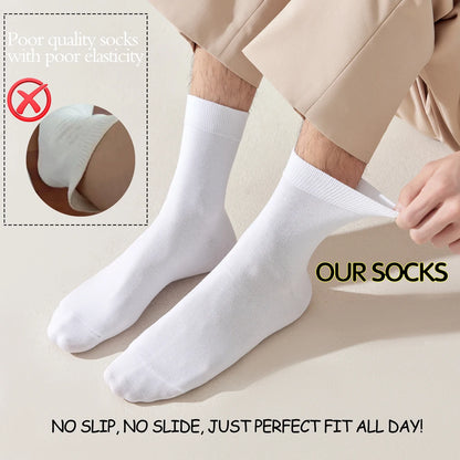 5 Pairs Bamboo Crew Socks Men Anti Odor Lightweight Non Slip