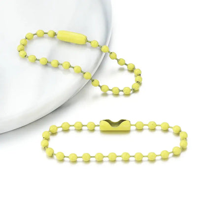 100Pcs Lot 10Cm Iron Colorful Ball Bead Chain for DIY Jewelry Making light yellow