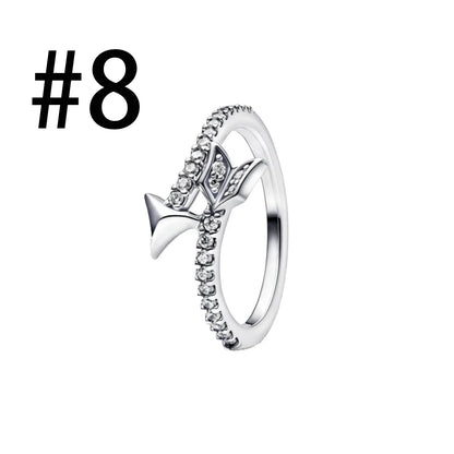 925 Silver Zircon Red Love Arrow Jewelry Set Ring Earring Necklace Elegant Women Gift