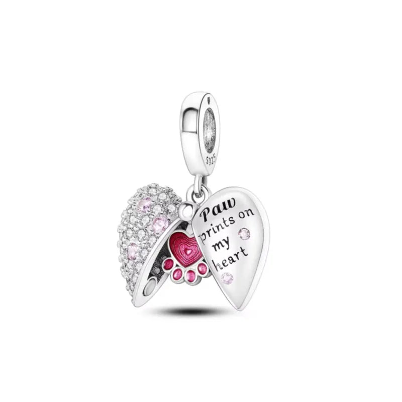 Elegant 925 Silver Cat Bear Ice Cream Pendant Bead for European Bracelet