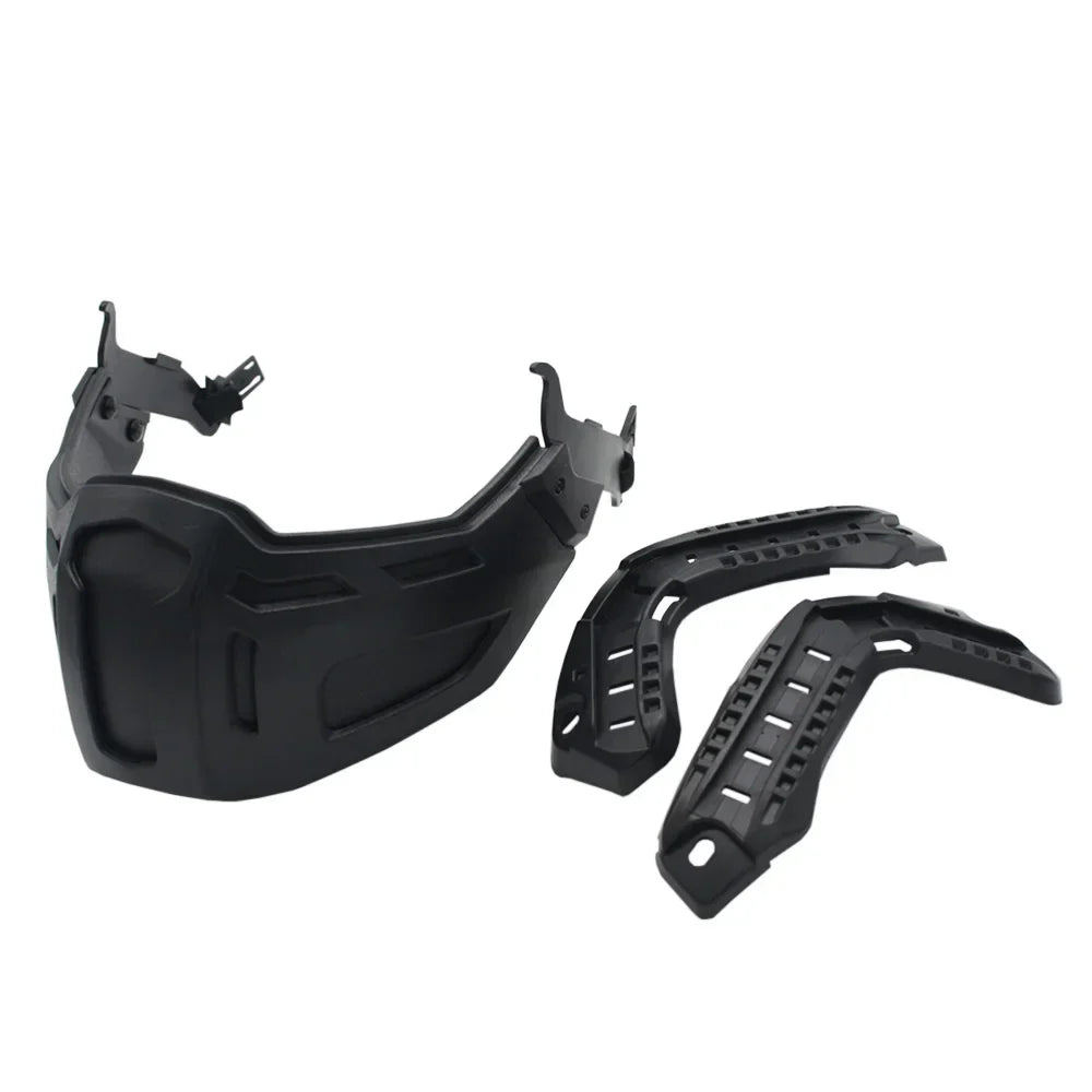 New Tactical FAST Helmet Half Face Mask With Flip Goggles BK Mask
