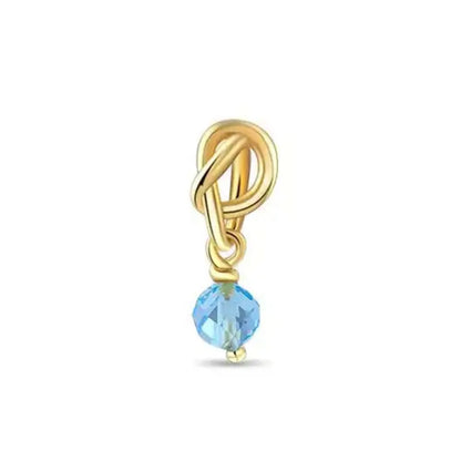European 925 Sterling Silver Birthstone Pendant Charm Bead for Bracelet and Necklace Jewelry for Women