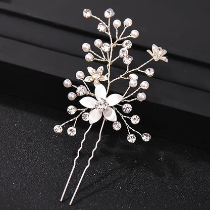 Elegant Crystal Pearl Rhinestone Hairpins for Women Bridal Party Accessories