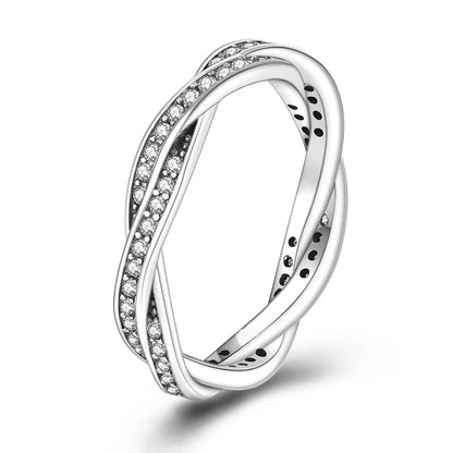 Silver Plated Luxury Stackable Ring for Women with Real Zircon Infinite Flower Daisy Design for Engagement and Wedding Parties APTR070