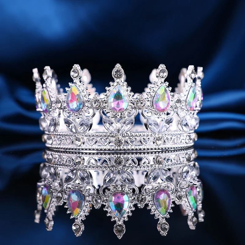 Baroque Vintage Gold Crystal Rhinestone Bridal Tiara and Crown for Women