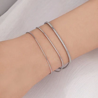 Classic Gold Color Snake Chain Bracelets for Couples with Lobster Clasp Fashion Jewelry