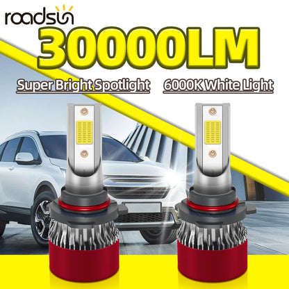 Turbo Fan LED Headlamps 6000K White High Low Beam Bulbs for Enhanced Visibility