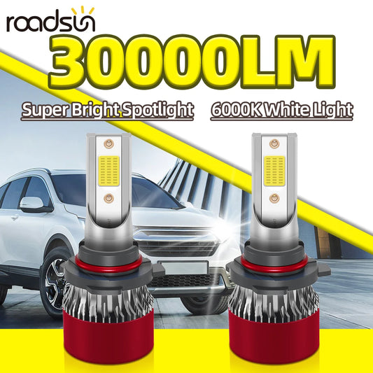 Turbo Fan LED Headlamps 6000K White High Low Beam Bulbs for Enhanced Visibility