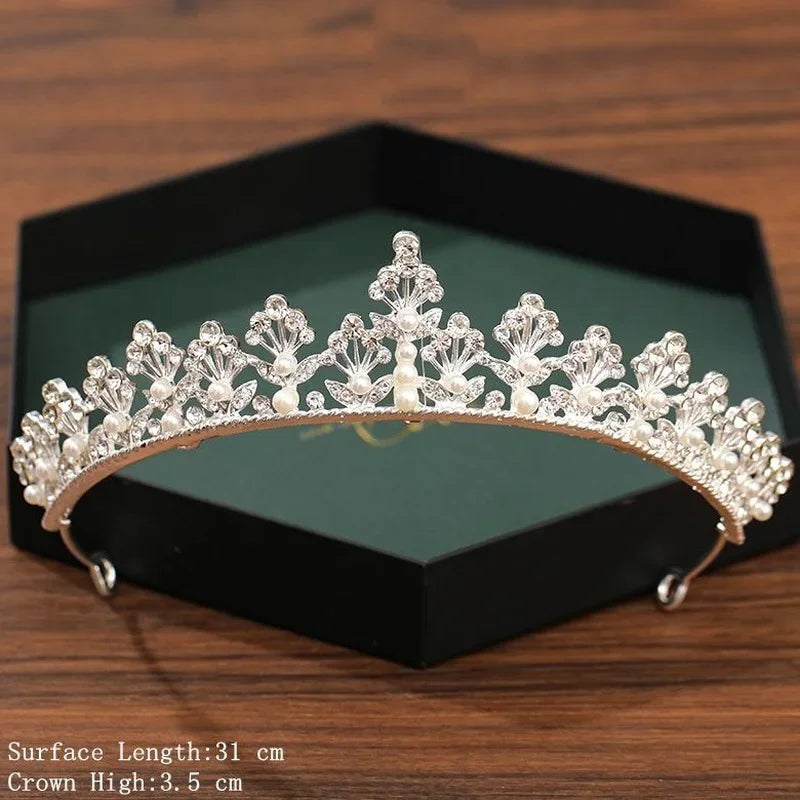 Silver Crown Tiara Hair Accessories for Brides - Top-Rated Crystal Rhinestone Diadem Silver 12