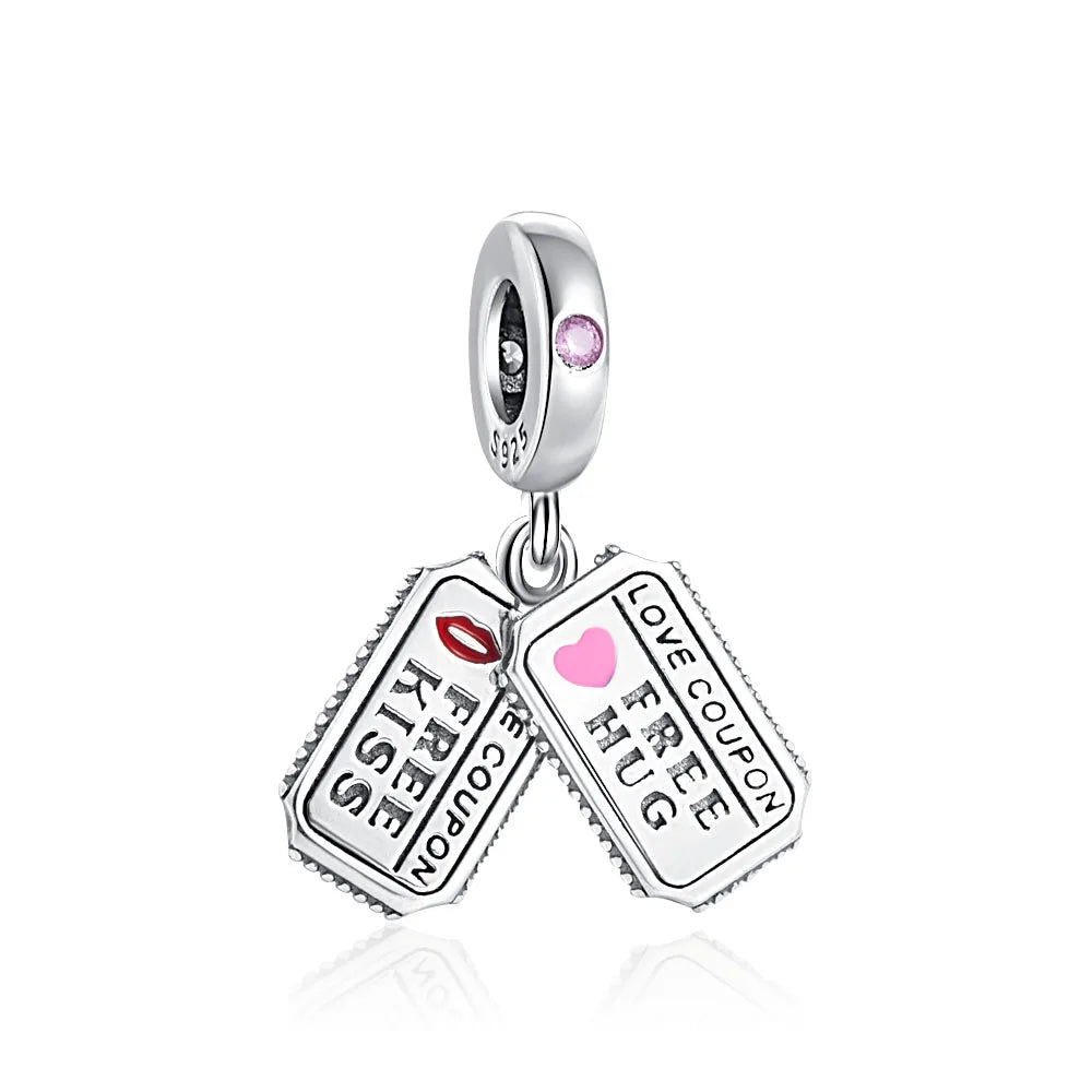 925 Sterling Silver Cute Character Bead Pendant for DIY European Bracelets B320