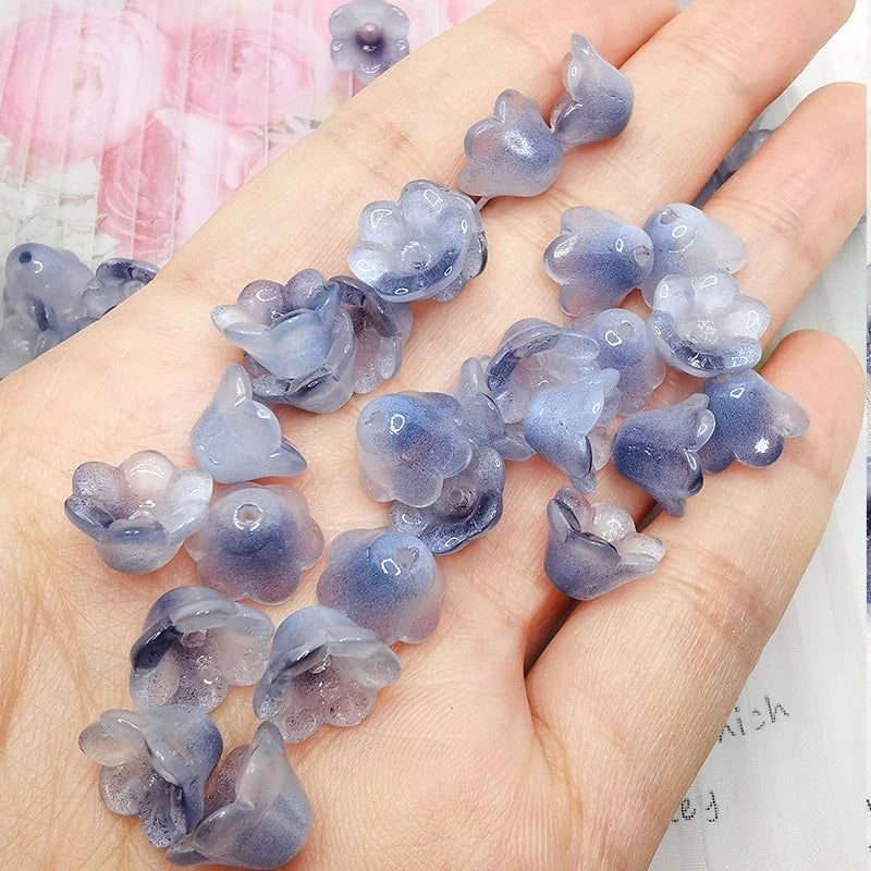 30 Piece Colorful Flower Shape Glass Beads for DIY Jewelry Making and Handmade Accessories
