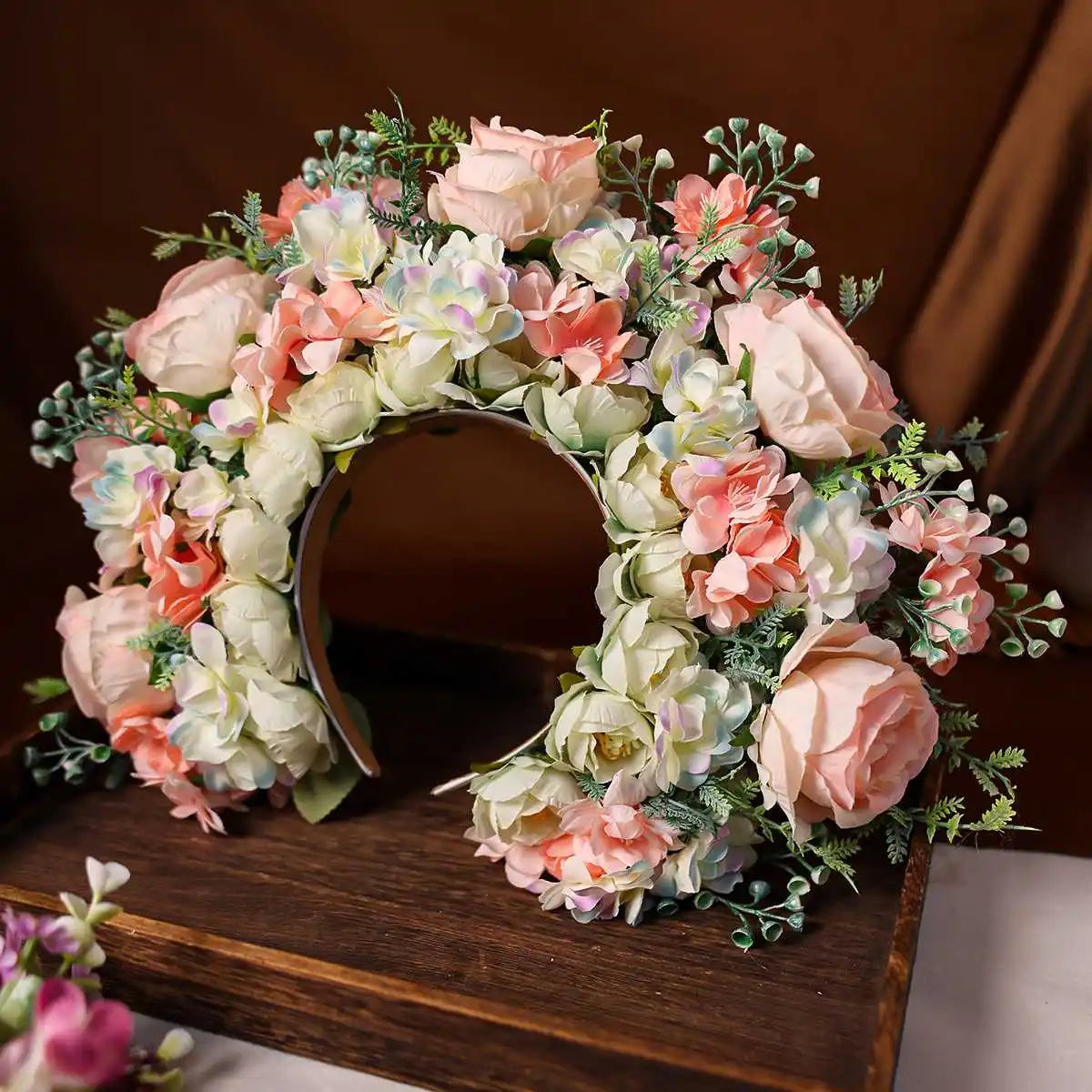 Elegant Floral Crown Headband for Women and Girls - Perfect Wedding and Festival Accessory
