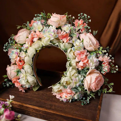 Elegant Floral Crown Headband for Women and Girls - Perfect Wedding and Festival Accessory