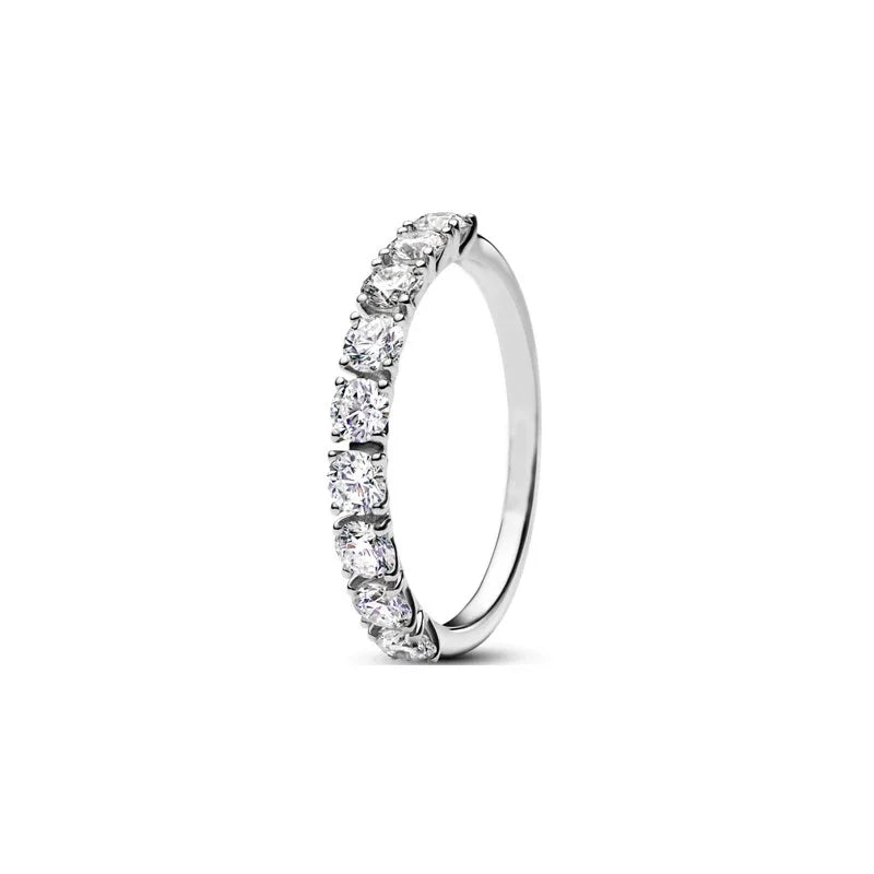 Original 925 Sterling Silver Heart Crown Bow Moon Shell Colorful Crystal Ring for Women Fine Jewelry Gift XR185