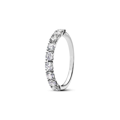 Original 925 Sterling Silver Heart Crown Bow Moon Ring with Colorful Crystal for Women Elegant Fine Jewelry Gift AMR057