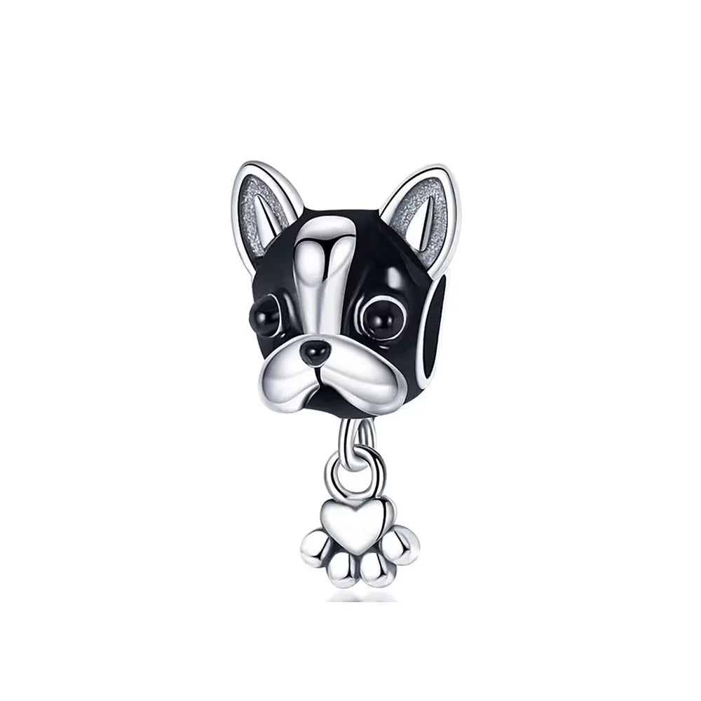 Exquisite 925 Silver Cat Claw Pendant Beads with Safety Chain for European Bracelets B5924