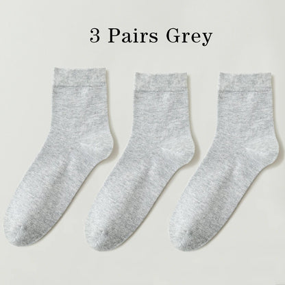 3 Pairs High Quality Mens Business Socks Breathable Cotton