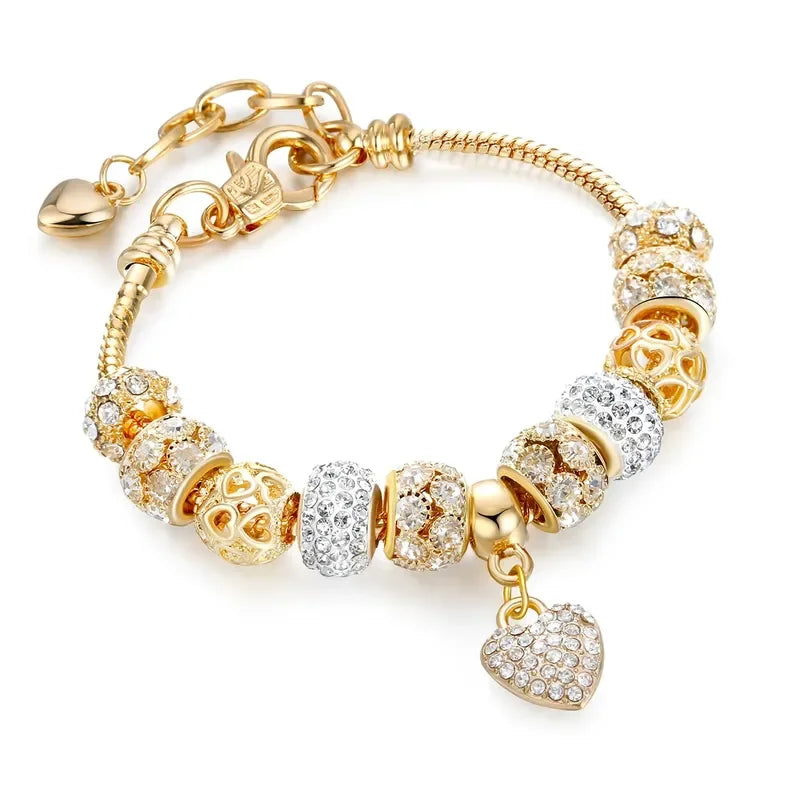 Women's Fashion Beaded Love Bracelet Exquisite Sterling Silver Jewelry for Every Occasion ZT4235