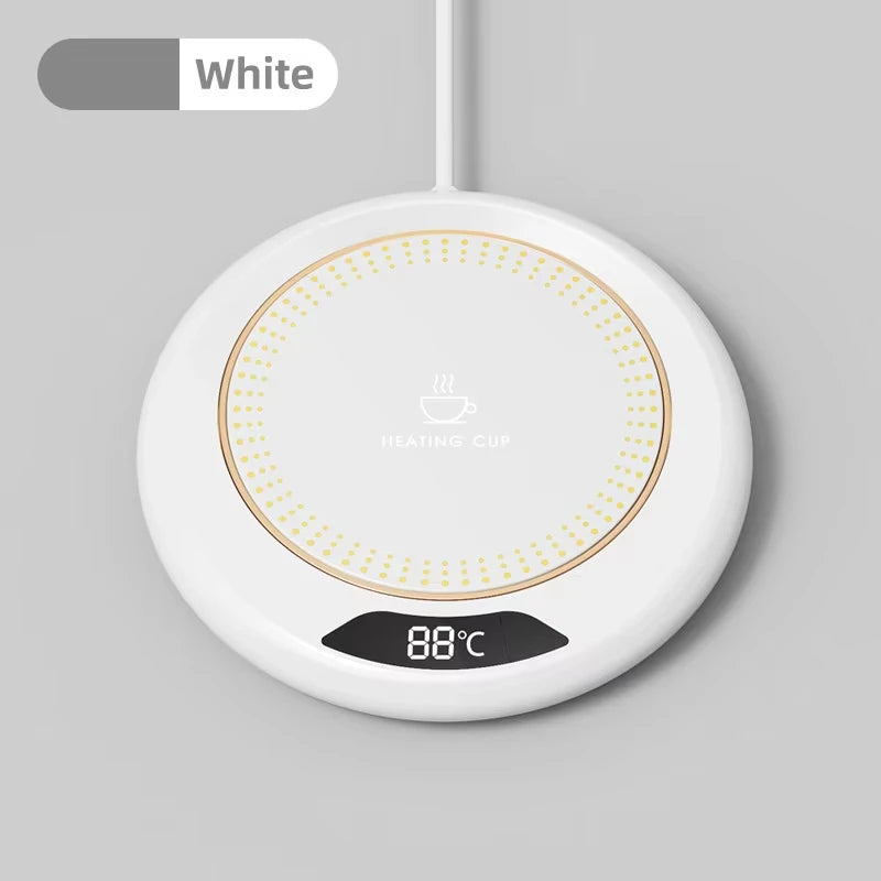 Thermostat Coaster USB Home Heating Coaster with 3-Speed Adjustment 55 Degrees Constant Temperature white