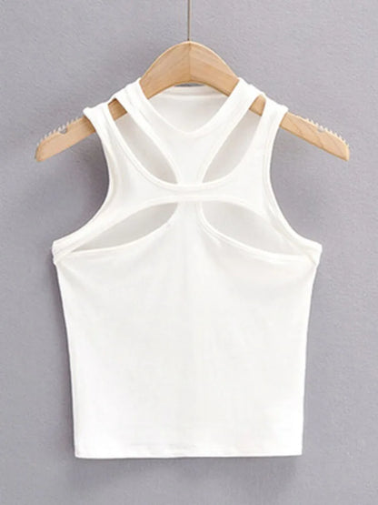 Dozw Girls Cotton Knit Tank Top Hollow Out Vest Chic Casual