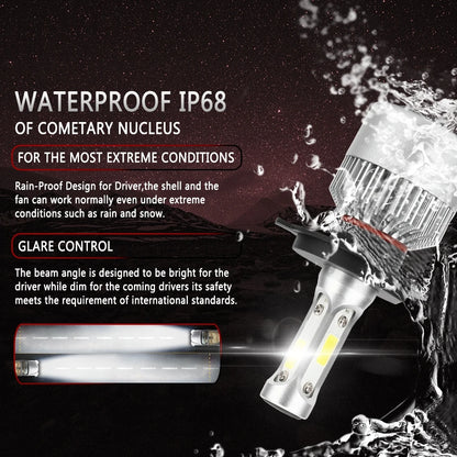 2X 100W H13 9008 Hi Lo LED Headlight Bulb Turbo Auto Headlamp 14000LM COB Chip 6000K Bright Clear Light IP68