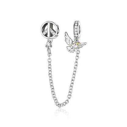 925 Sterling Silver Clover Daisy Star Moon Pavé Safety Chain Bow Necklace and Bracelet Set Luxury Fine Jewelry for Women