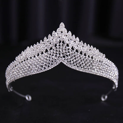 Bridal Bliss Silver Crystal Crown - Top-Rated Alloy Hair Accessory silver 14