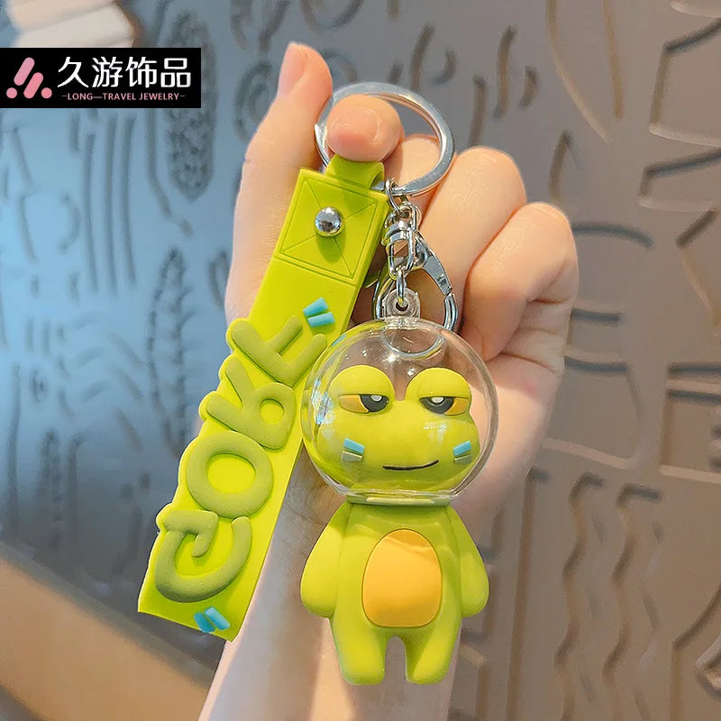 Charming Space Frog Keychain for Women Bag Decoration and Car Accessories