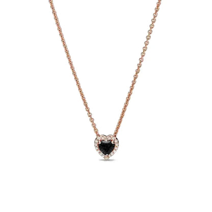 925 Silver Heart-Shaped Necklace with Purple Blue Green Zircon for Exquisite Jewelry Gifts for Women