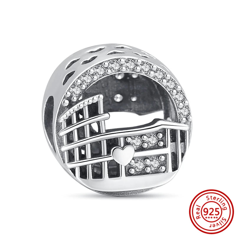 925 Silver Hot Air Balloon Castle Tower Mushroom Charms