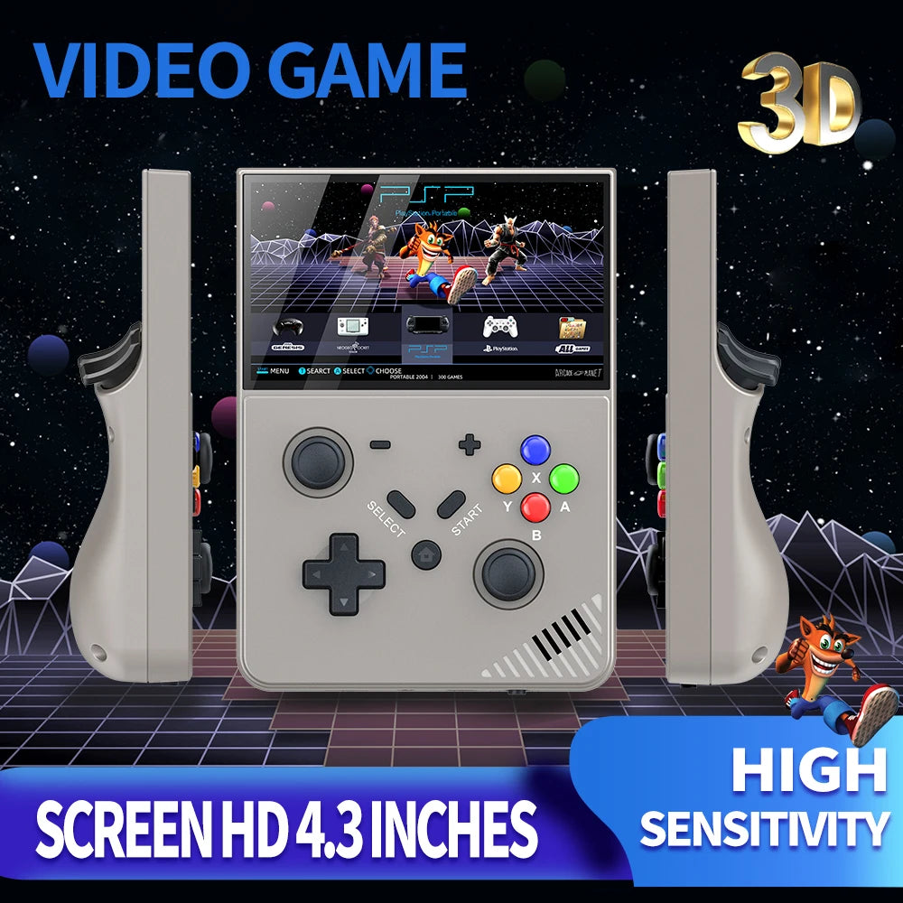 R43Pro 4.3 Inch HD Linux Retro Handheld Console Cortex A17 Open Source 20000 Games Portable Travel Kids Gift