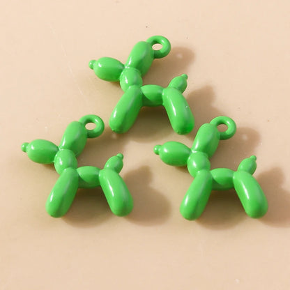 Vibrant 3D Balloon Dog Charms Set for Creative Jewelry Design