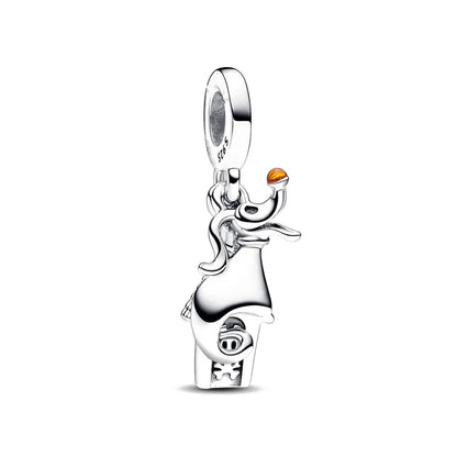 2025 Hot Selling 925 Silver Red Bow Rabbit Pendant Girl Beads for European Original Bracelet DIY Exquisite Jewelry
