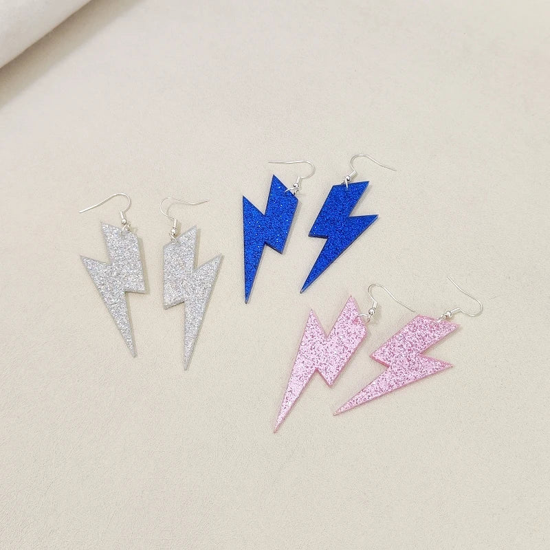 KUGUYS 6.5cm Glitter Neon Acrylic Drop Earrings for Women Classic Summer Accessory
